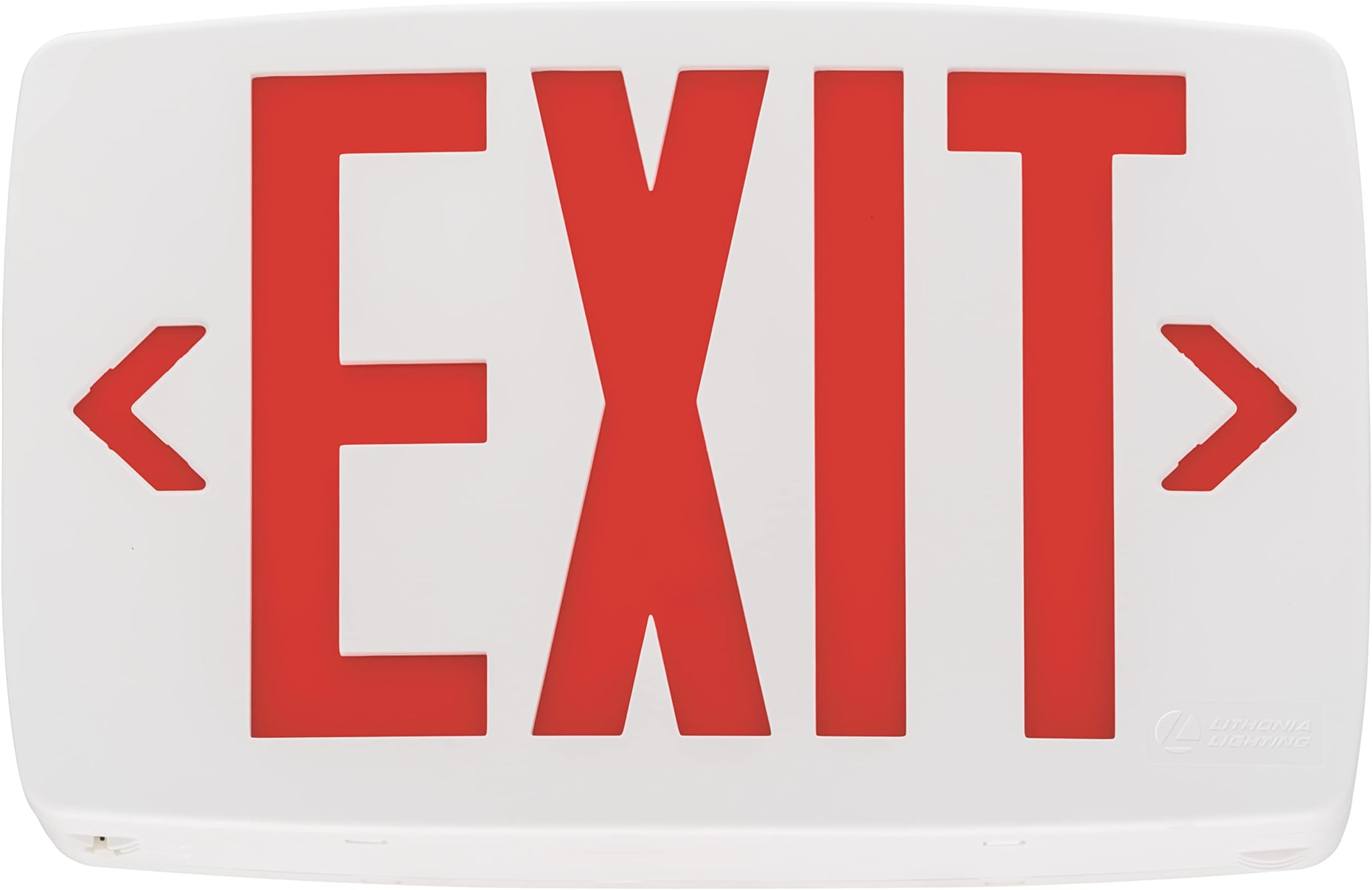Quantum LED Emergency Exit Sign, Thermoplastic Exit Only Sign with Stencil-Faced White Housing and Red Letters (LQM S W 3 R 120/277 M6)