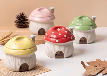 French Onion Soup Bowl with Lid, Ramekin, Funny Mushroom House Style Novelty Bowl