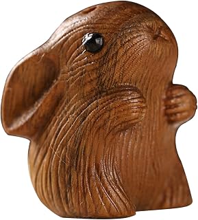 SHINEOFI 4 Piezas accesorios Color verde Colgante de madera - Colgante de amistad - Decoración colgante hogar conejito de peluche decoración retro de madera estatuilla de conejo Sándalo
