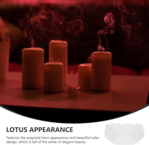 Miniatura 38 de BESPORTBLE 2 portavelas de cristal de loto – Portavelas de cristal decorativo para decoración del hogar, votiva, boda y luz nocturna
