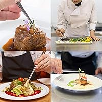 Vista 7 de Pinzas de cocina de acero inoxidable de 12 pulgadas de largo, pinzas de alimentos grandes resistentes con puntas dentadas de precisión para cocinar