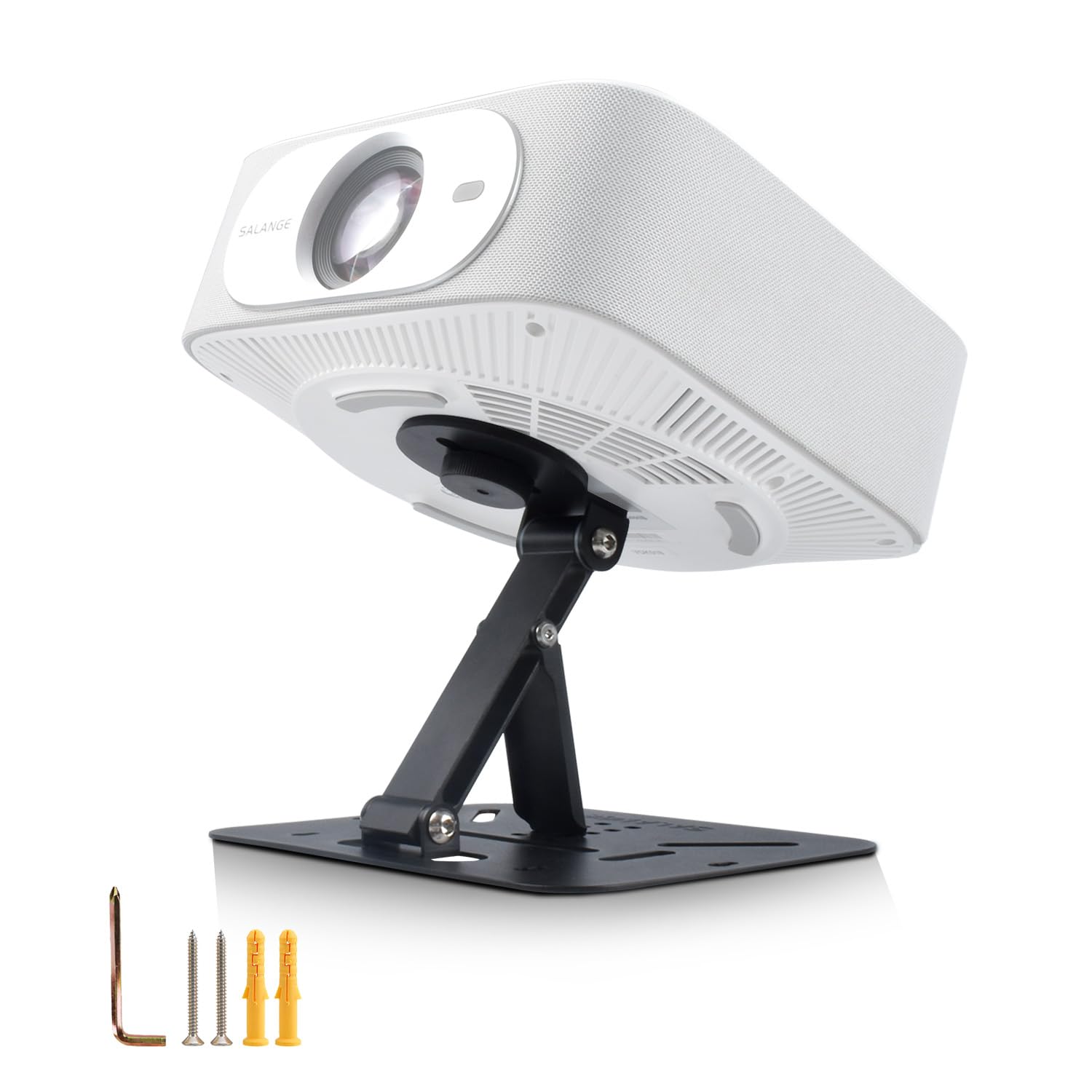 Salange Mesa de soporte para proyector, proyectores portátiles para techo/pared/escritorio con plegable de 180°