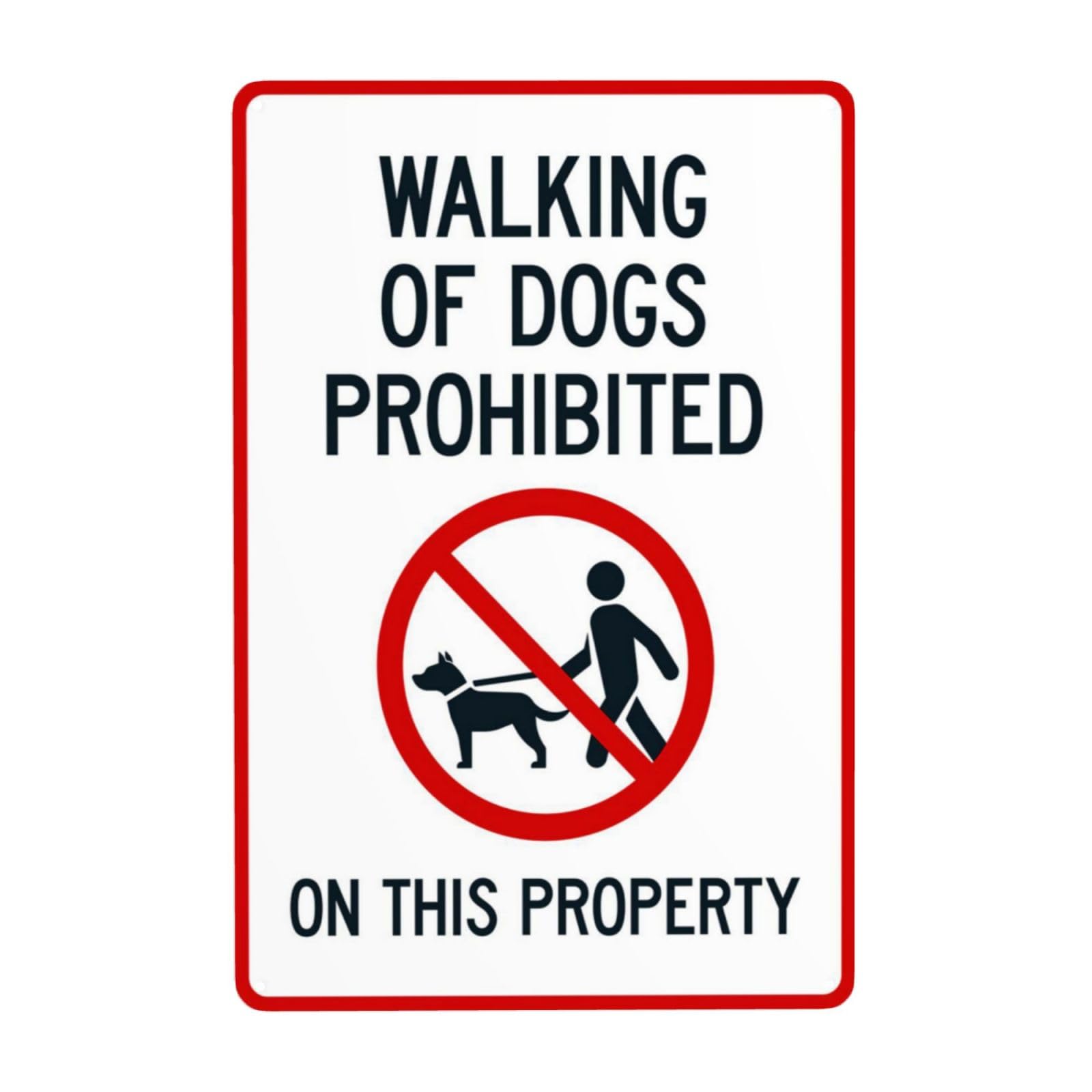 Dog Walking Prohibited On Private Property Vintage Metal Warning Sign 12x8 Inch