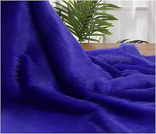 Tela de piel sintética de pelo de 5 Cm de largo, 180x50 Cm, 22 colores, Material de felpa falso esponjoso for disfraces, gnomos, manualidades, juguetes, decoración(Royal Blue)
