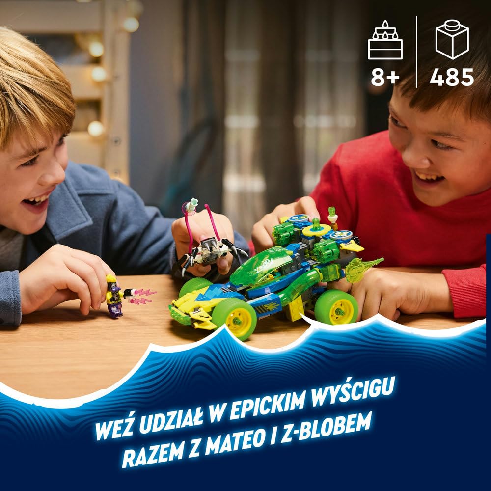 LEGO DREAMZzz Samochód Wyścigowy Mateo i Z-Bloba, Konstrukcyjna Zabawka dla Dziecka do Zbudowania 2 w 1, Minifigurki Mateo i D-Shocka, Kreatywny Prezent dla 8-latka, Chłopca i Dziewczynki, 71491