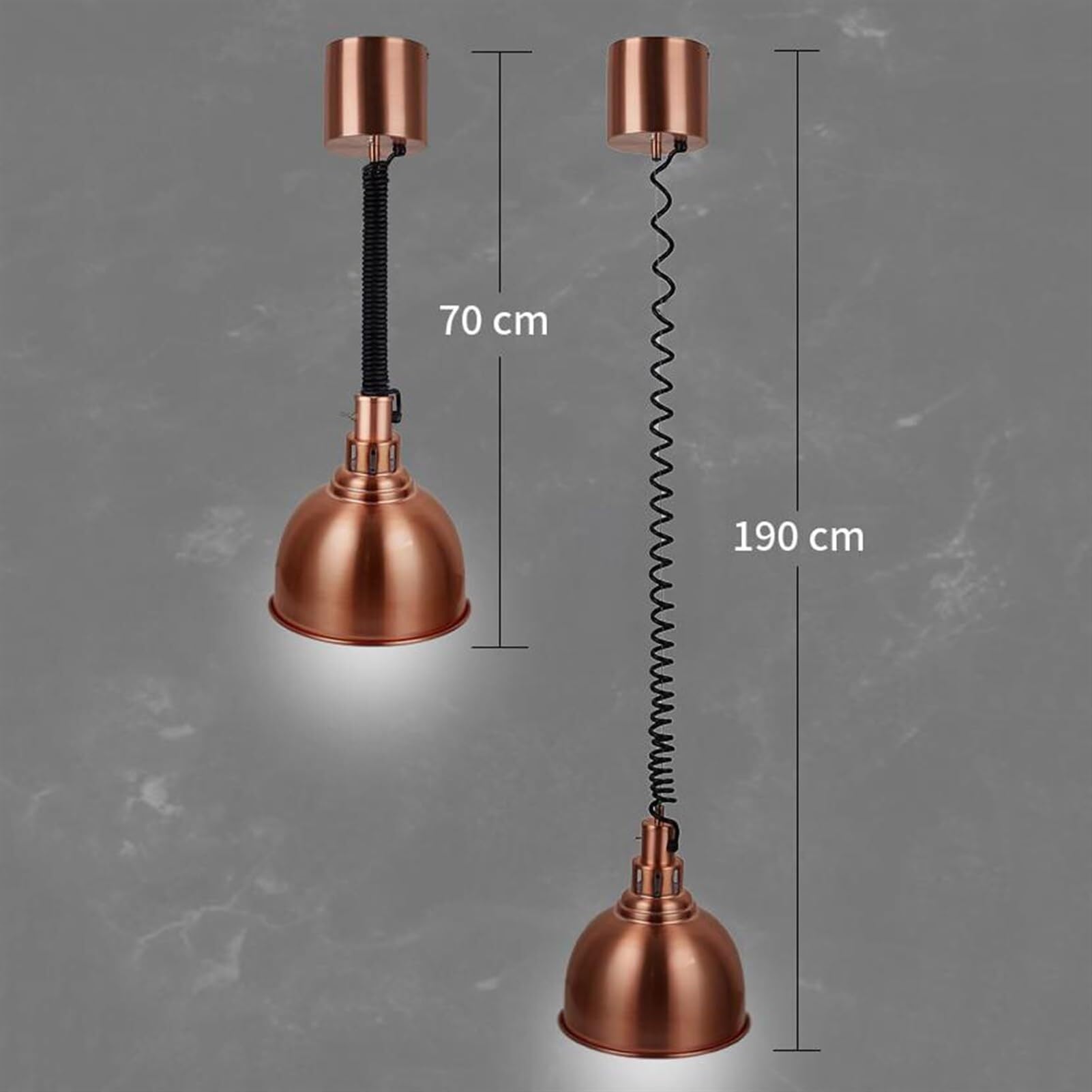Lampada riscaldante for alimenti commerciale, lampada riscaldante for alimenti for stoviglie da cucina di hotel, lampada riscaldante for alimenti for ristorazione commerciale a buffet con testa singol