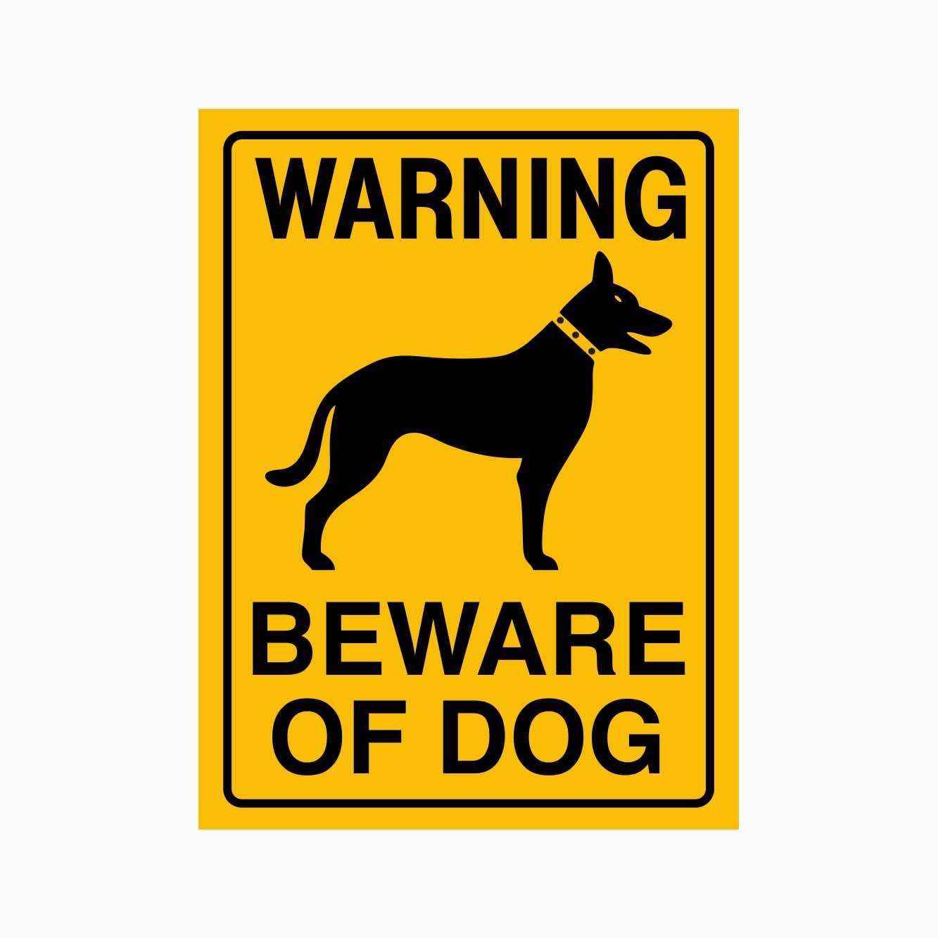 WARNING BEWARE OF DOG Sign, 12x8 Metal Tin Sign, protection warning for private yards and property entrances.