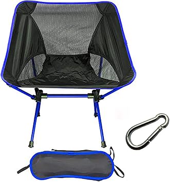 Amazon Fly 折りたたみ椅子 コンパクトキャンプ椅子 航空アルミ合金 軽量 耐荷重150kg アウトドアチェア 収納バッグ付き 濃い青 Fly チェア