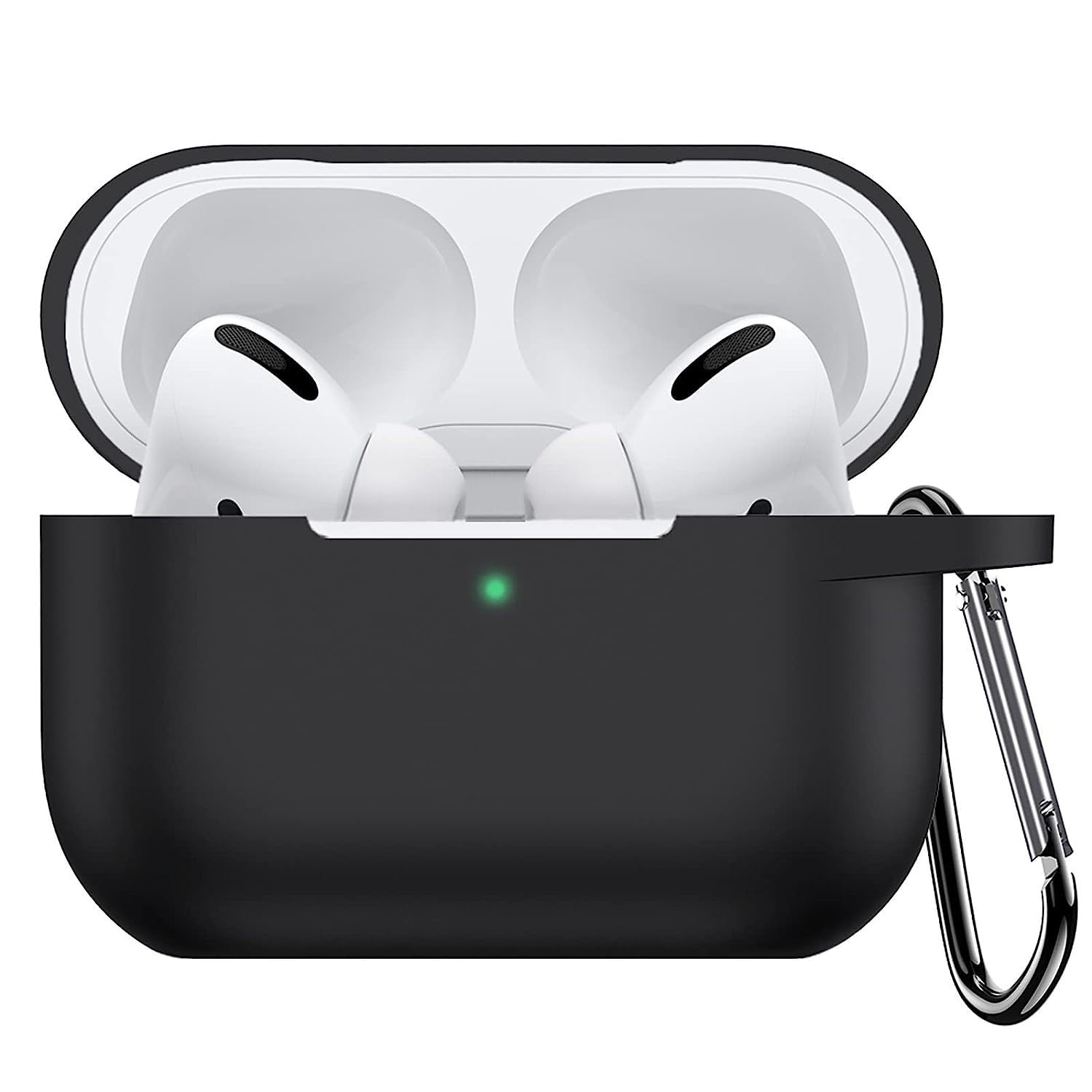 EAGLE EYE AirPods Pro Case, 360 Soft Silicone Skin Case Cover Shock-Absorbing Protective Case with Keychain Compatible with AirPods Pro (Black)