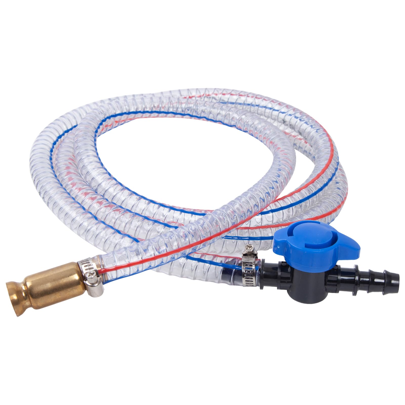 Photo 1 of 1/2'' Heavy Duty Siphon Hose, Shaker Gas Syphon Pump for Fuel Transfer with Control Valve, Flexible Steel Core Holds Any Shape, Brass Nipple, for Boats, ATVs, Tractors fish tank water drainage