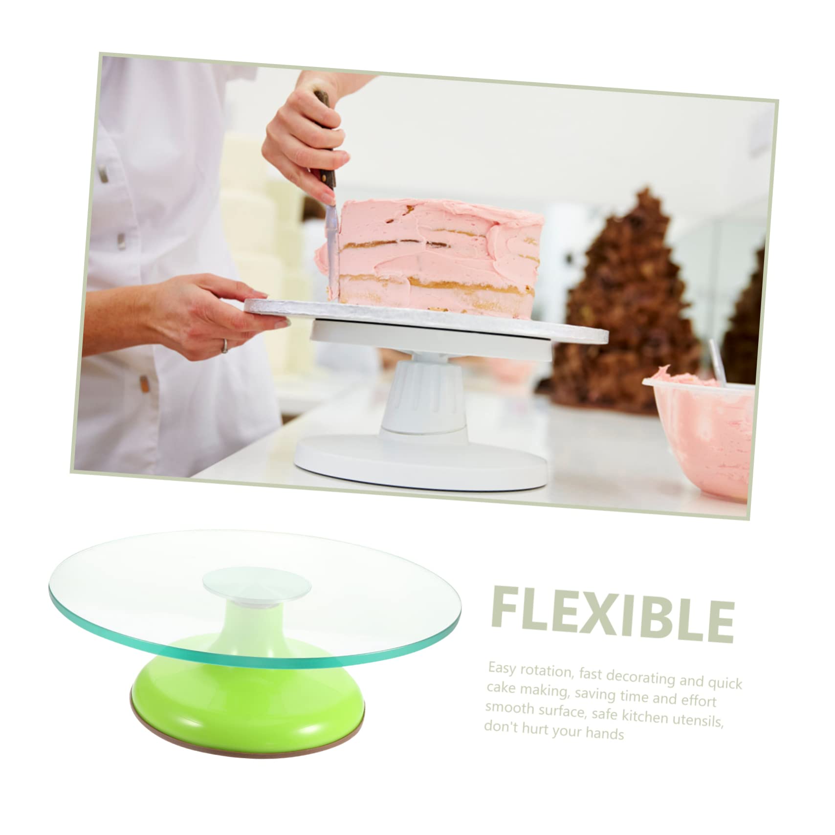 PRETYZOOM Plato Giratorio Decorar Tartas Herramienta Hacer Pasteles Robusto y Resistente