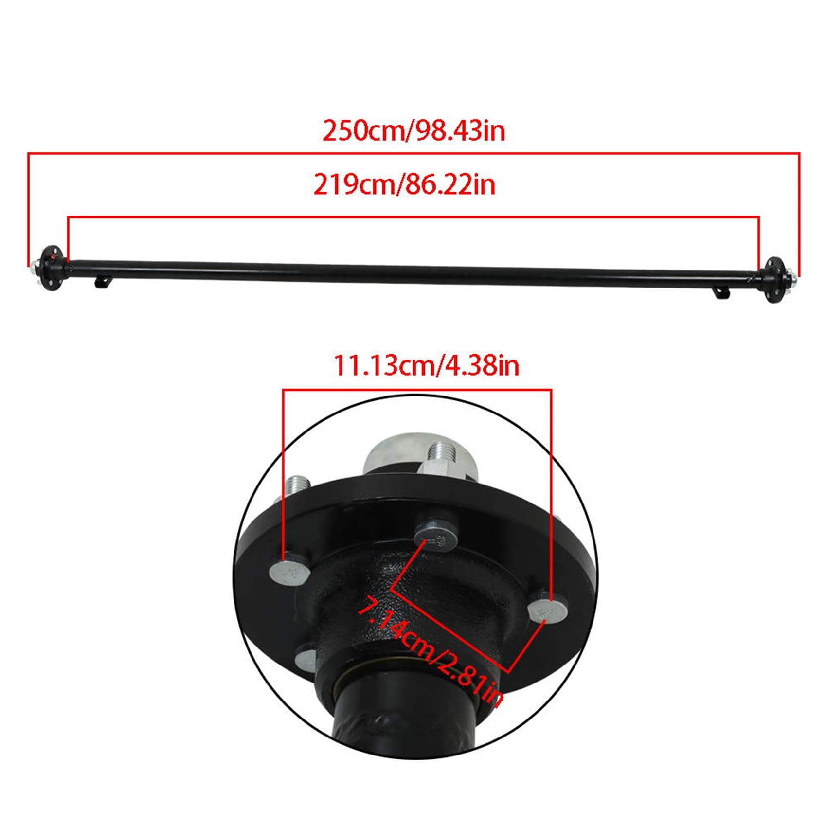 labwork 3500 lbs Trailer Axle with 5-Bolt - 4.5 95 Hub Face 80 Spring Center