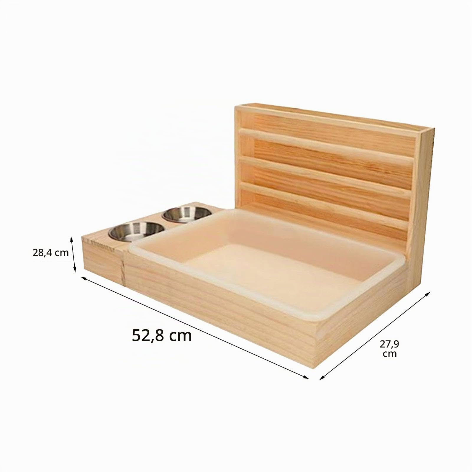 Gralara Mangiatoia per Conigli in Legno Bunny Hay Manger con Lettiera Dispenser per Alimenti Forniture per Mangiatoia per Ripiani