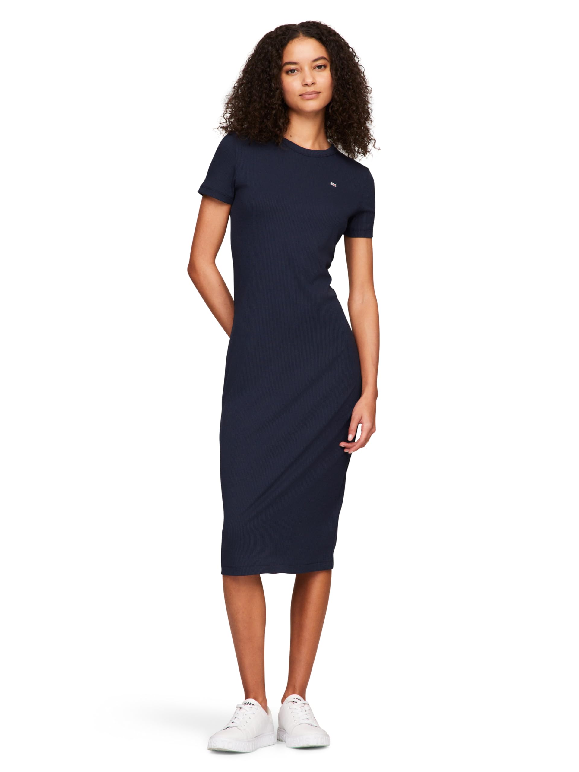 Tommy Jeans Women's Bodycon Midi Dress with Logo Detail