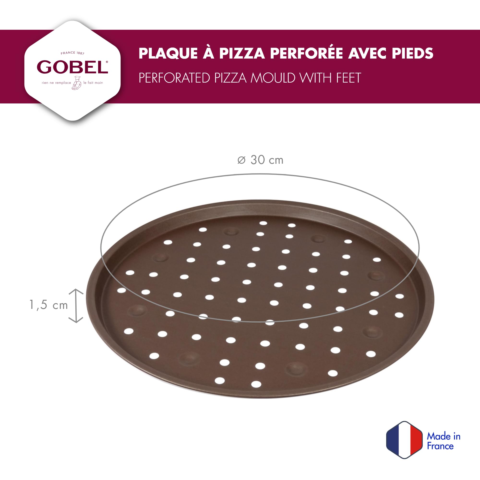 Gobel Bandeja Para Pizza Perforada Antiadherente: La Llave Para Una Masa Crujiente En Casa (30 Cm, Fabricada En Francia)