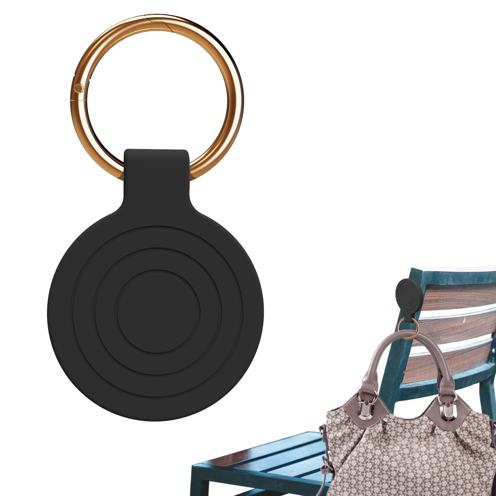 Magnetic Handbag Holder Strong Magnetism Purse Hanger Table Hook for Bag Women's Stylish Bag Accessory Heavy Duty (Black)