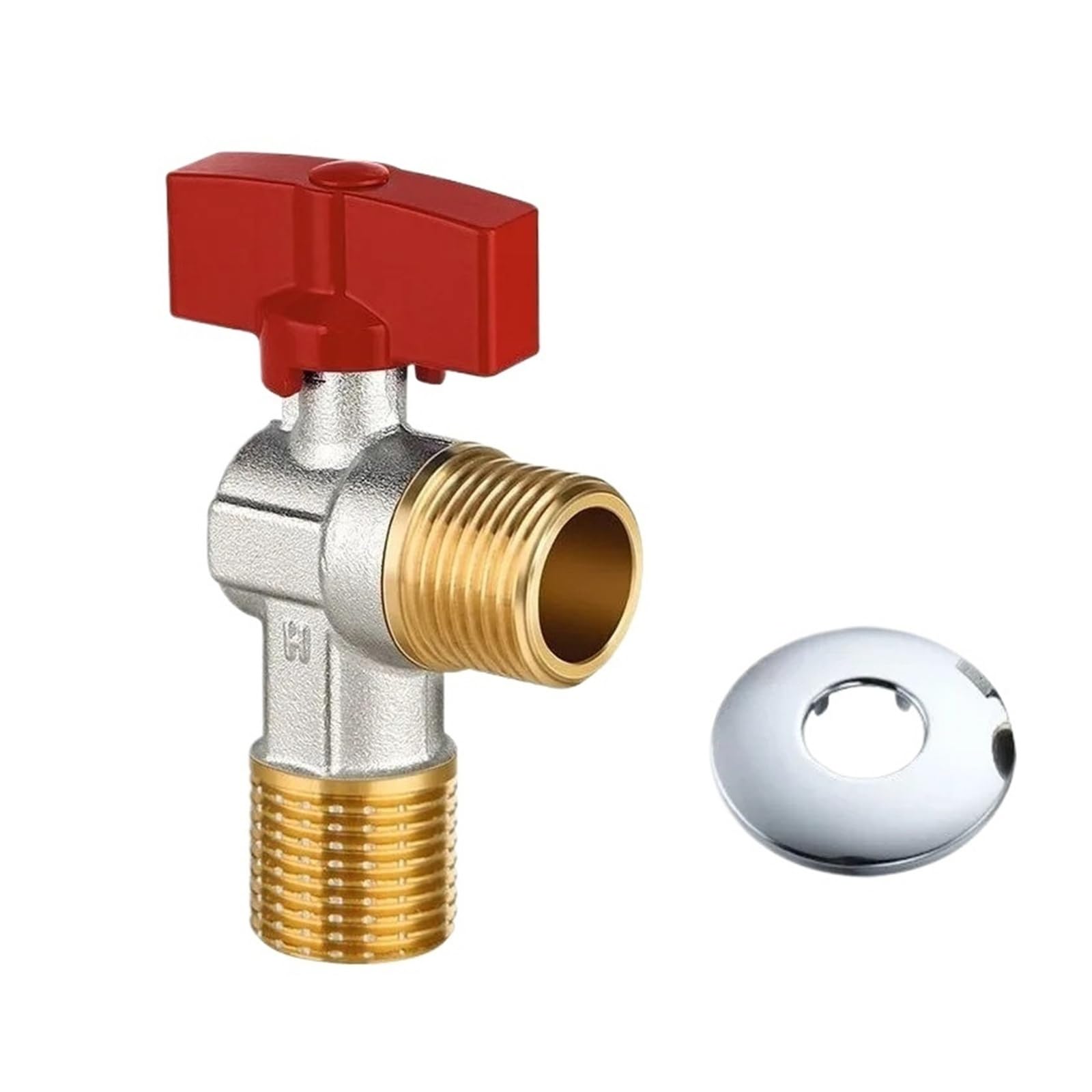 Bvhisehp Red Heavy Duty Full Copper Large Flow Angle Stop Valve
