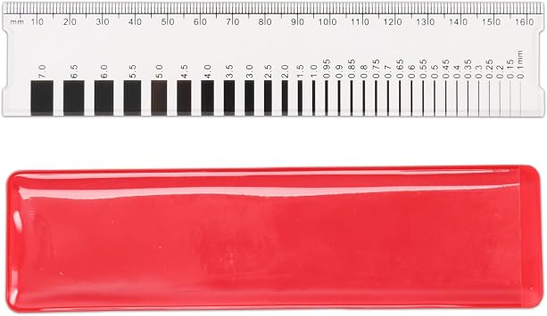 Crack Width Gauge, Concrete Crack Gauge Width Ruler 0.17.0 mm Metric, Polycarbonate, Parallax-Free for Construction