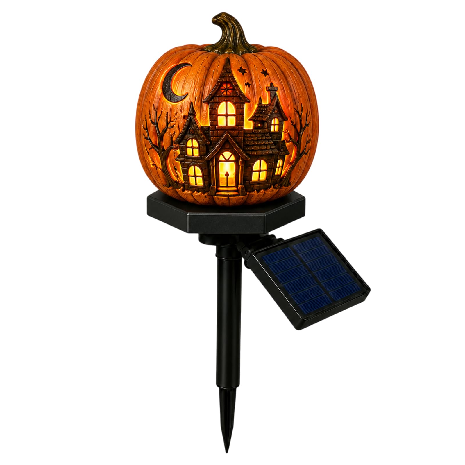 Halloween Pumpkin Solar Garden Stake Light Outdoor LED