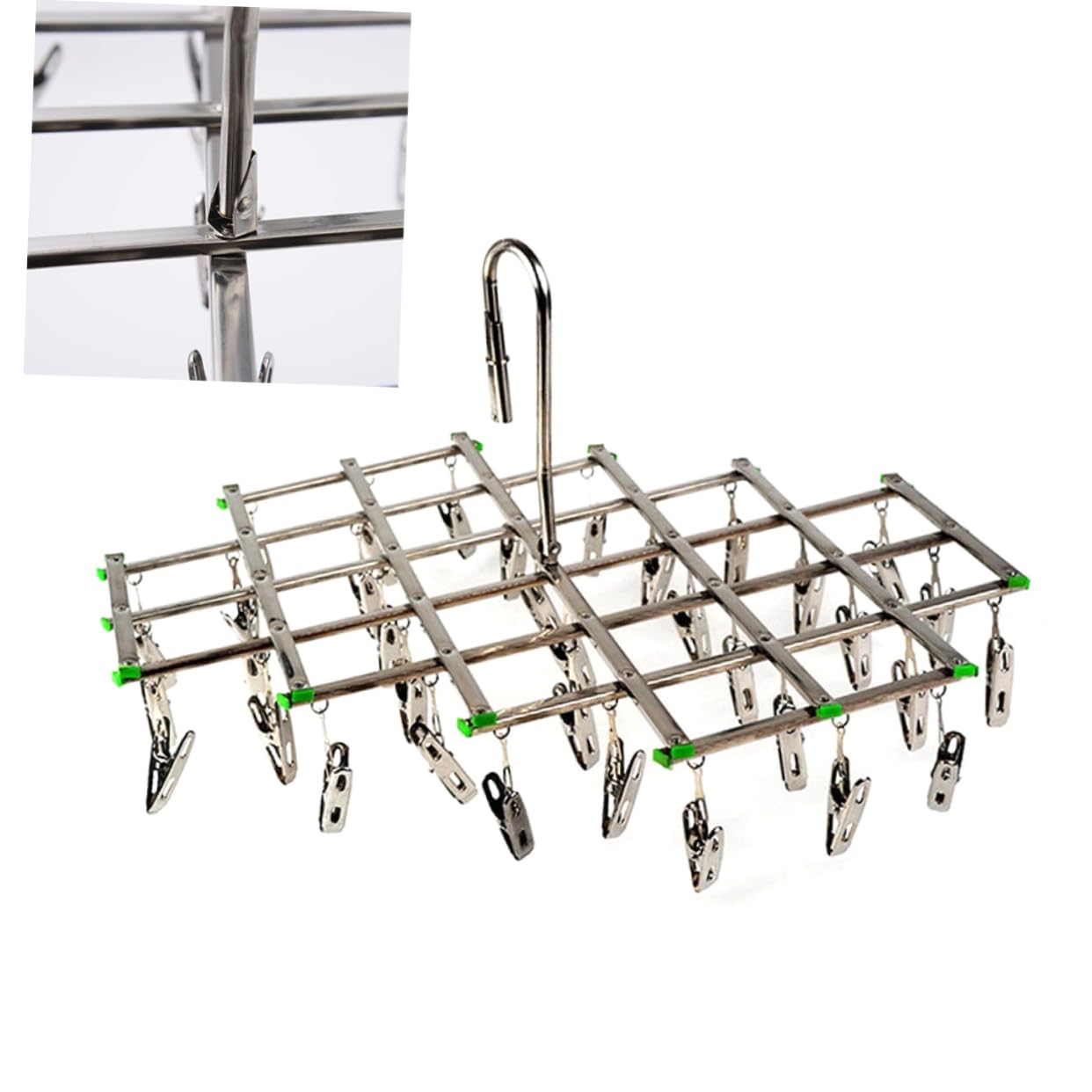 KOMBIUDA 35 Socks Hanger Clip Hangers Clothes Horse Drying Rack Dry Rack for Clothes Clip and Drip Hanger Folding Clothes Rack Folding Hangers Hanging Drying Rack Coat Hangers