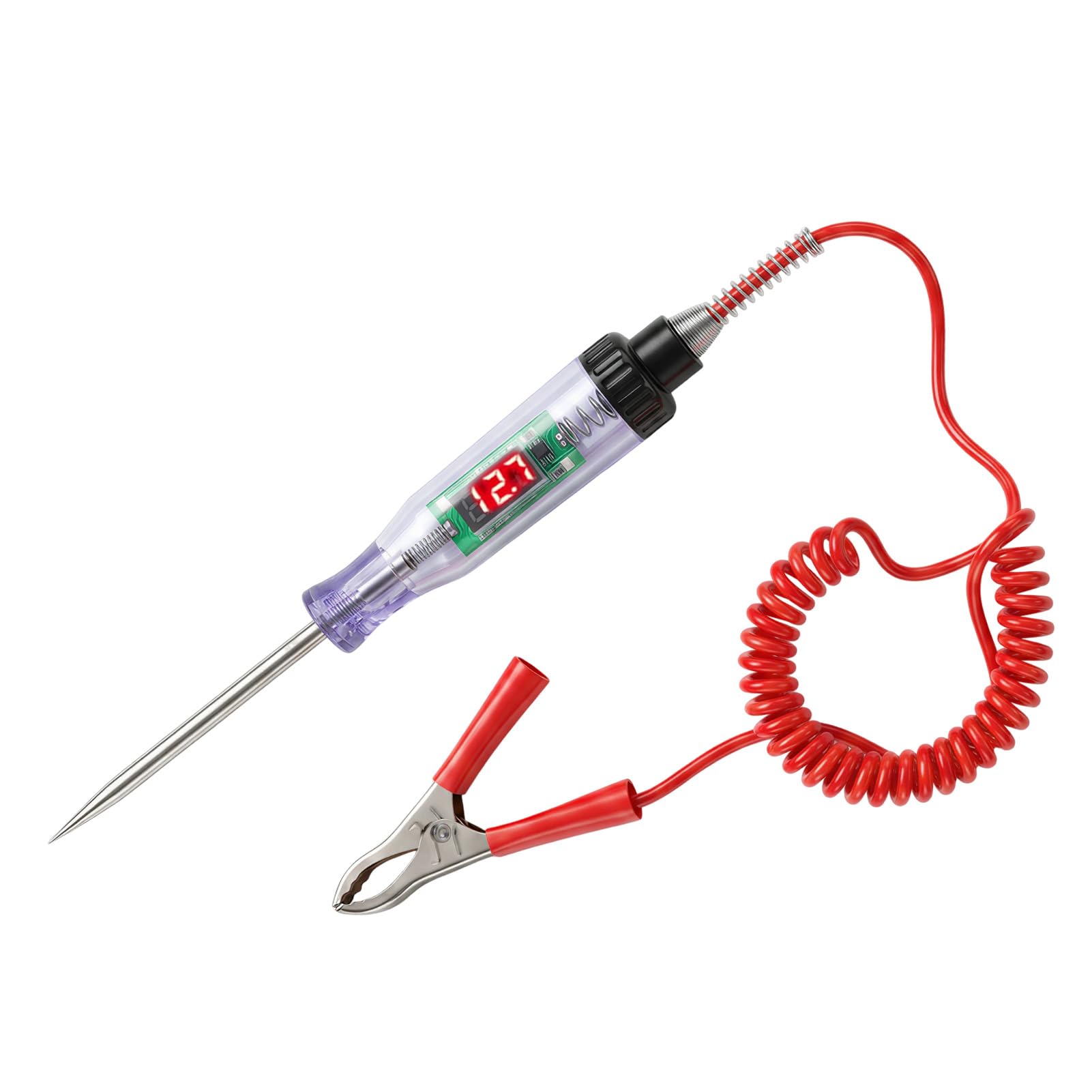 Circuit Tester, 3–120V Car Fuse Tester, Test Light with LED Display, Crocodile Clip & Retractable Spring Wire, Automotive Circuit Tester for Car Truck Wiring