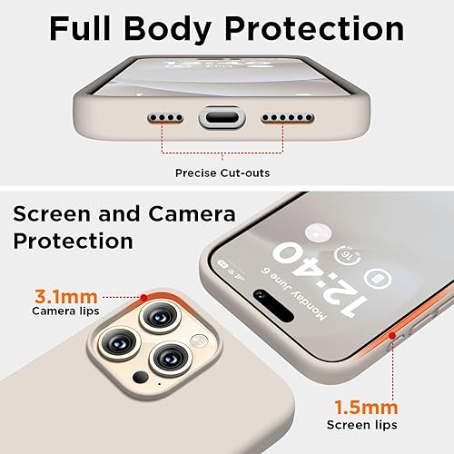 Miniatura 3 de COFFKER Compatible con iPhone 15 Pro, funda de silicona líquida, cuerpo completo, funda protectora a prueba de golpes, funda delgada para teléfono