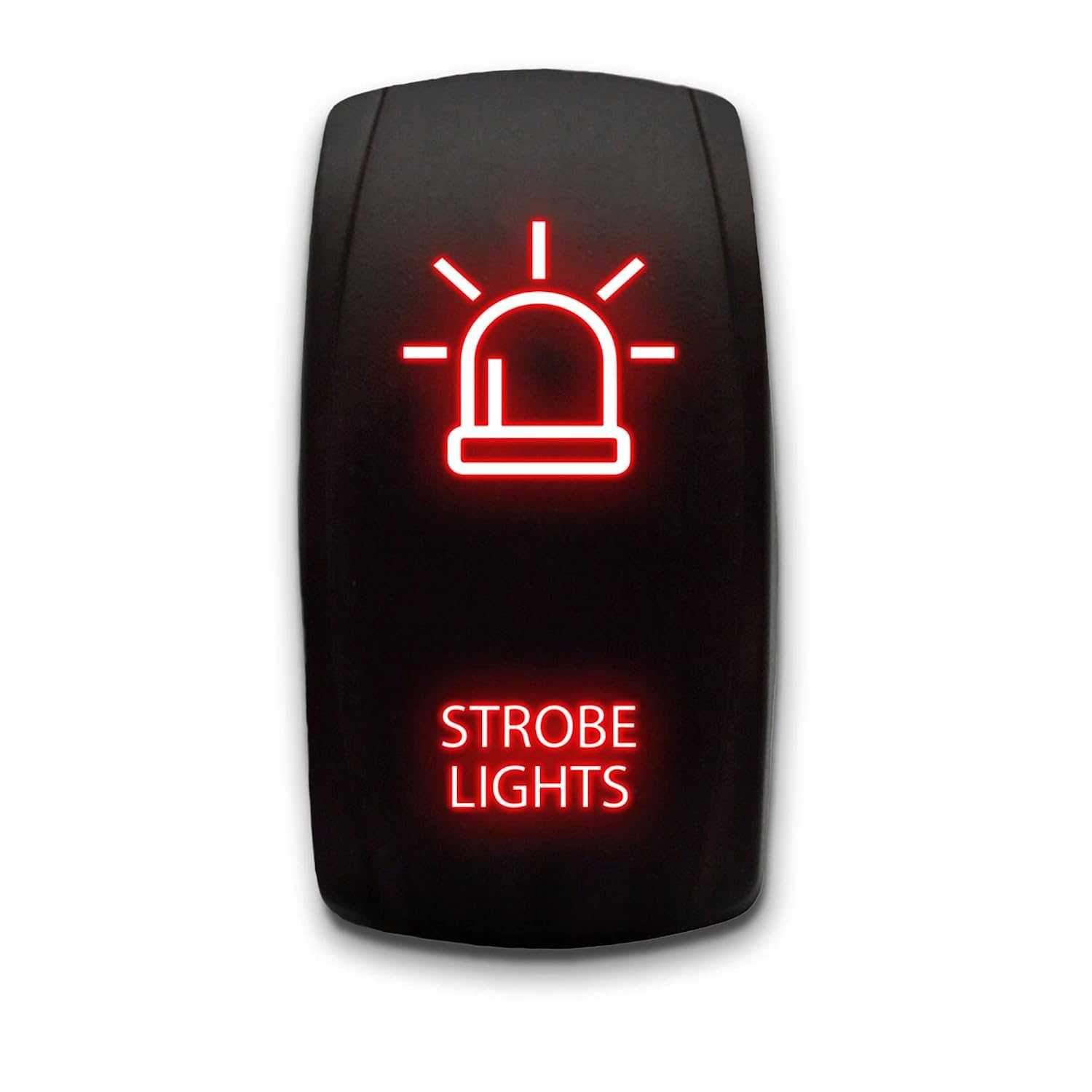 Strobe Lights Laser Etched 5-Pin Single Pole Single Throw Vertical Rocker Switch ON-Off SPST Toggle Switch 20A 12V, Red