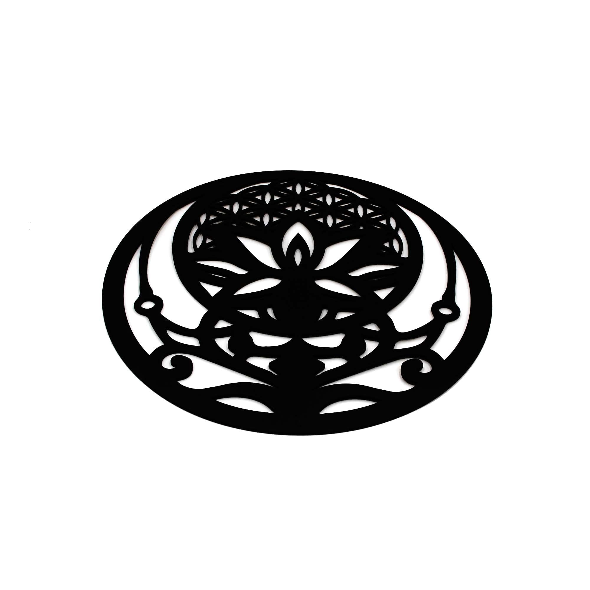 Autocollant Mural Fleur De Lotus Noir Et Blanc - Sticker Vinyle Décoratif #6116 - Pour Toutes Pièces