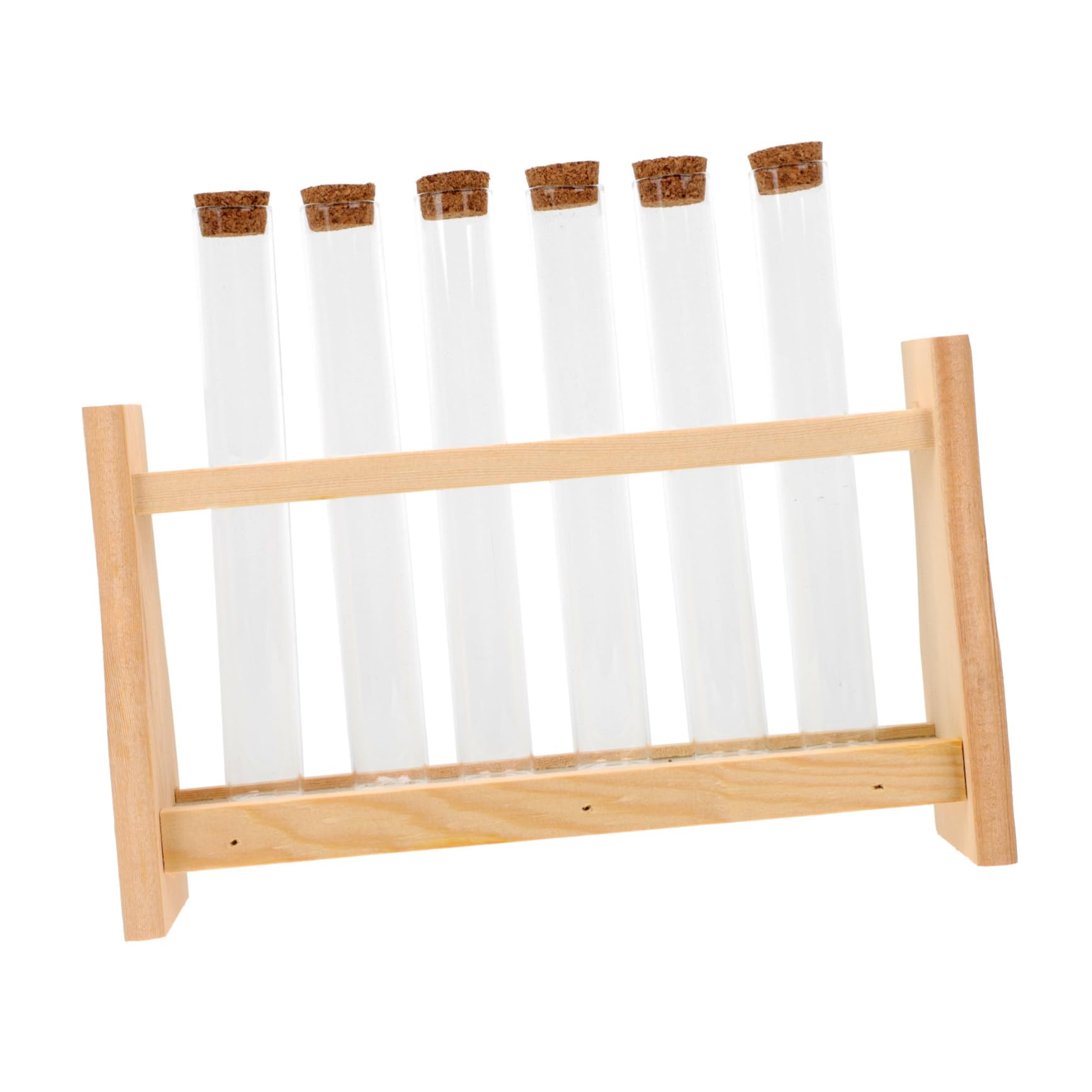 MAGICLULU Supporto per Provette in Legno e Vetro, Resistente alla Corrosione, per Bottiglie di Olio Essenziale e Provette, per Laboratorio e Scuola