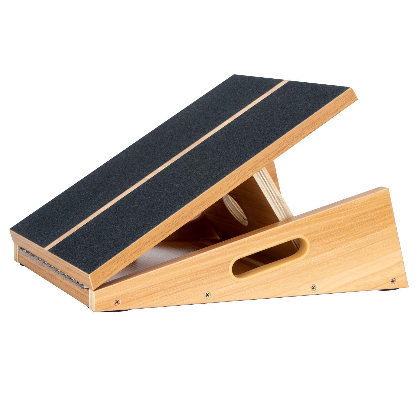 StrongTek Wooden Slant Board 5 Adjustable Angles 500 lb Side Handle | Partial-Coverage Grip Surface Calf and Ankle Stretching Squats Physical Therapy Rehab and Home Gym Use product thumbnail 2