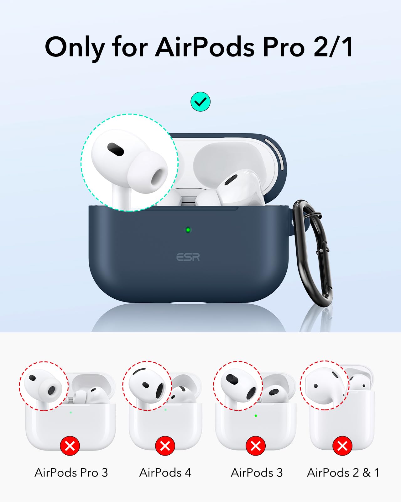 AirPods Pro2 本体 AppleCare付き　ESR製ケース付き Amazon.com: ESR for AirPods Pro 2 Case, Compatible with Airpods