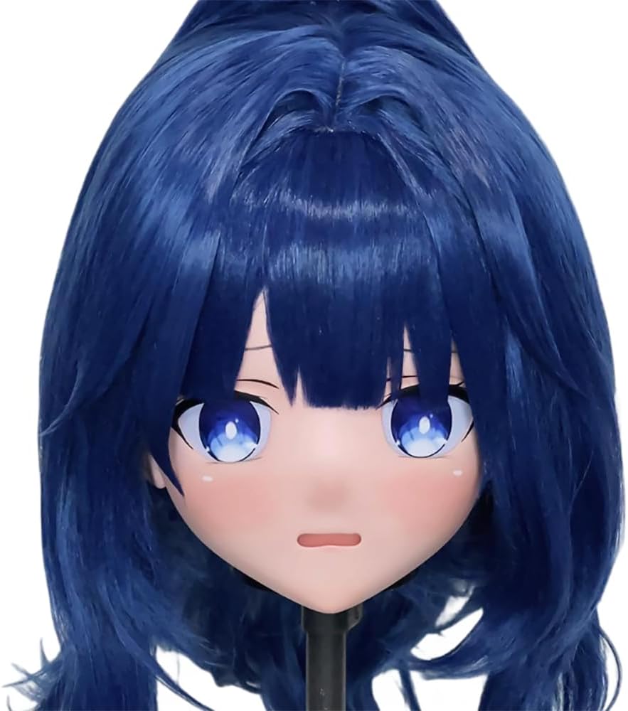 (AK097) Customize Character Crossdressing Full Head With Lock Anime Cosplay Japanese Animego Kigurumi Mask