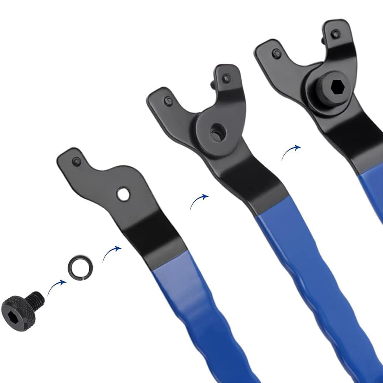 Chiave a brugola per smerigliatrice angolare, manico in plastica regolabile a 2 pin, smerigliatrice angolare regolabile, 10-40 mm, adatta per la maggior parte delle smerigliatrici angolari,
