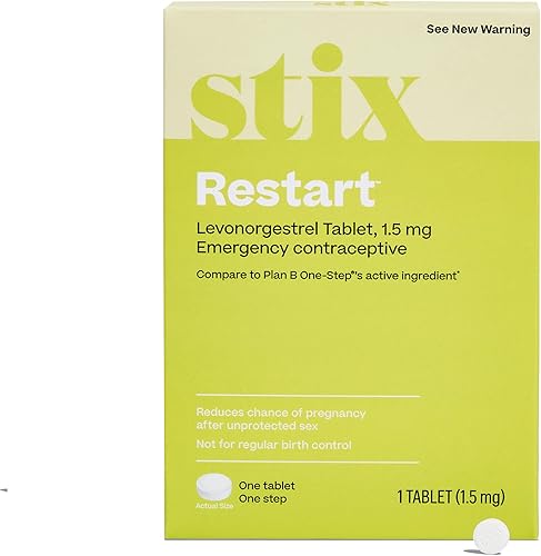 Stix Restart - Anticonceptivo de emergencia Comparar con el Plan B Tableta Levonorgestrel de 1.5 mg Tomar en 72 horas 1 tableta