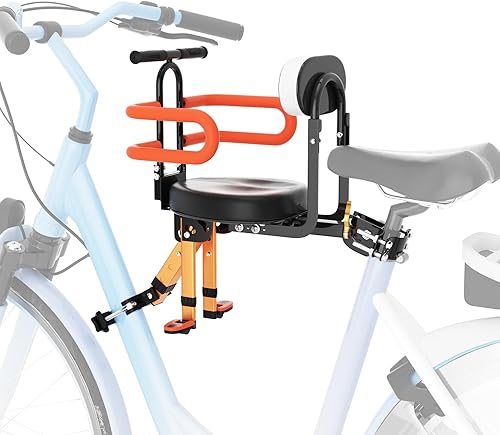 Asiento de bicicleta para niños, montaje delantero, asiento de bicicleta para niños para bicicleta de adulto, asiento retráctil para bicicleta de