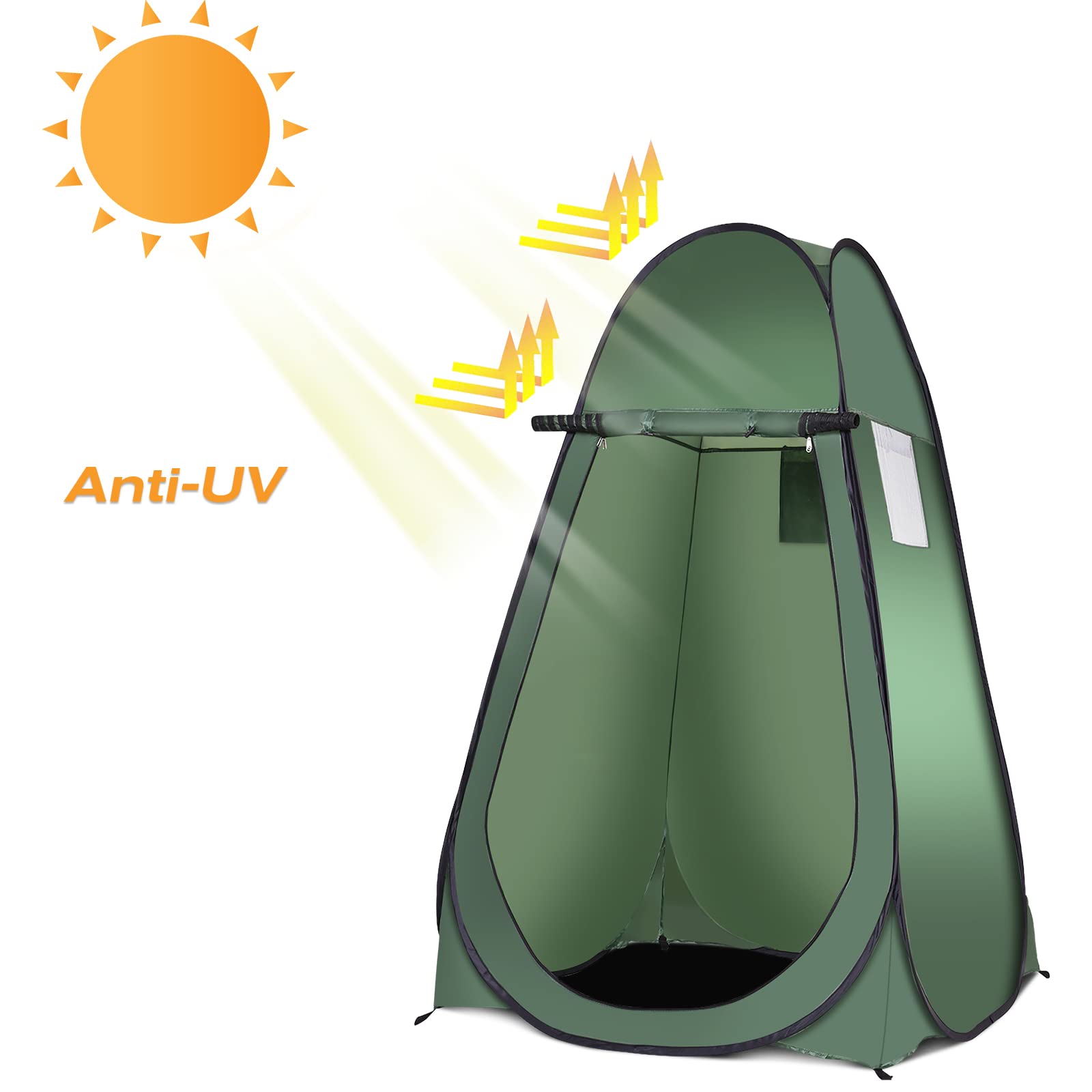 GYMAX Tenda Spogliatoio Istantanee, 120x120x190 cm, Portatile e Pieghevole, Protezione della Privacy da Esterno, come Bagno, Cabina, Doccia, Ideale per Campeggio, Vacanze e Pesca