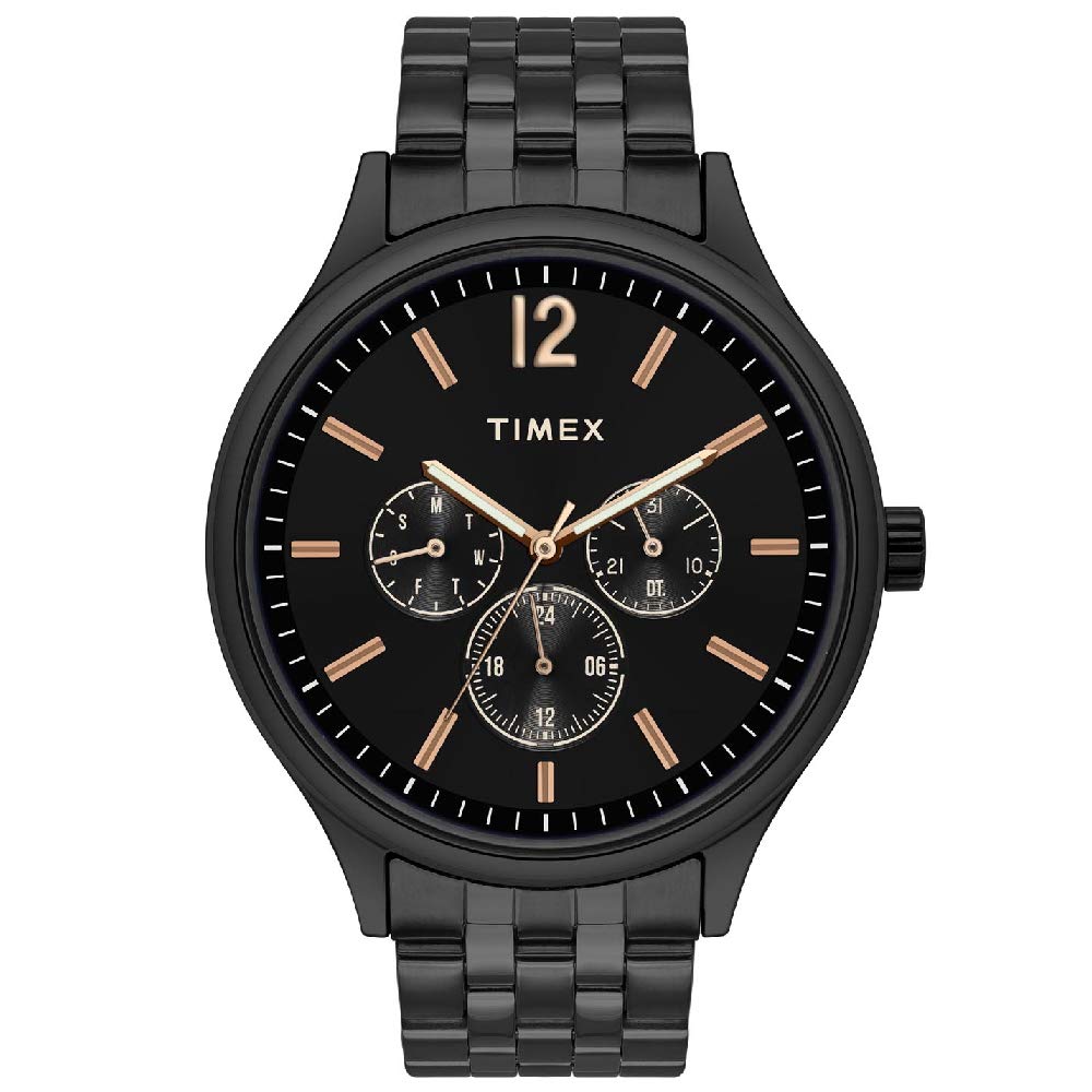 TIMEX Men Stainless Steel Analog Black Dial Watch-Tweg18405, Band Color-Black (B083JXCRZR) Amazon Price History, Amazon Price Tracker