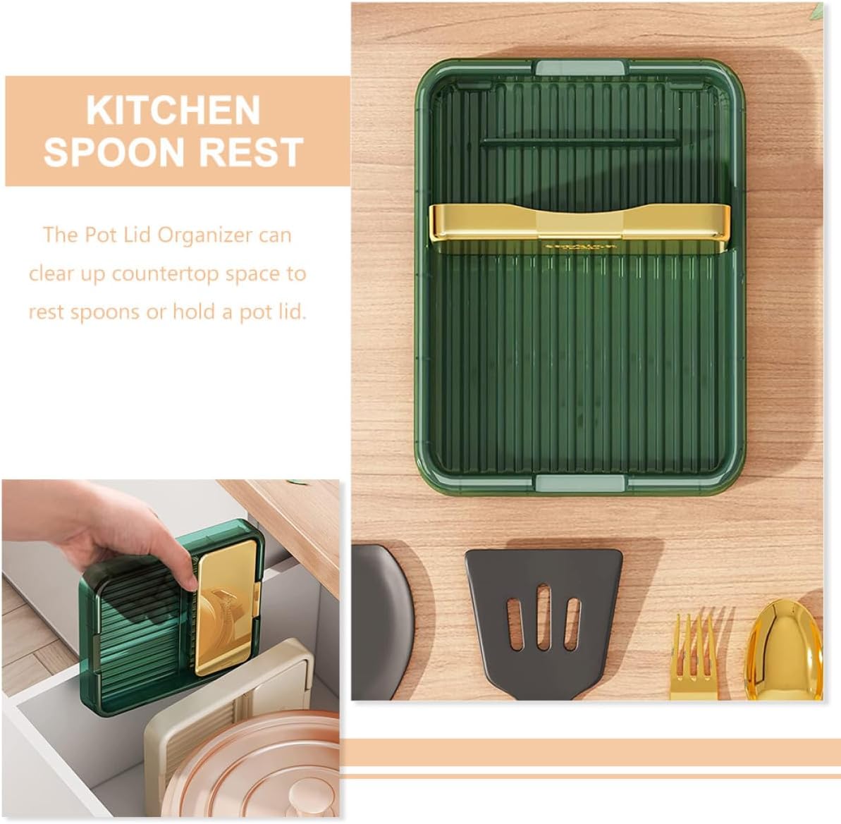 Foldable Kitchen Lid Rack Countertop Organizer for Pots, Pans image 3