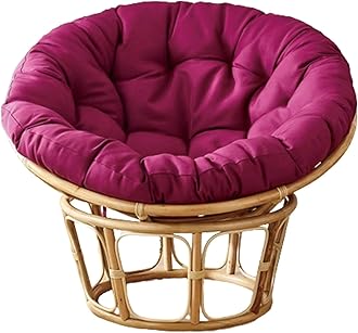 Garden Round Papasan Chair Cushion | Water Resistant Indoor Outdoor Hammock Rattan Swing Seat Pad | Comfy Tufted Patio Furniture Cushions | Hanging Egg Chair Pads