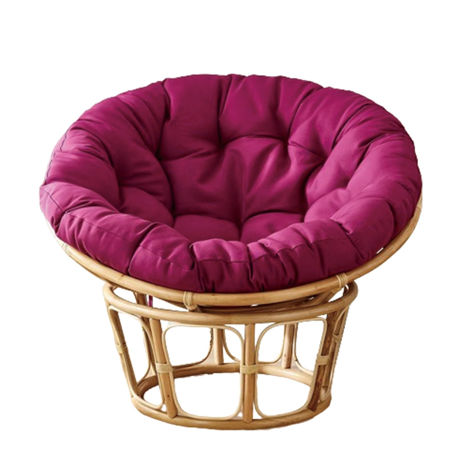 MIAOMI Garden Round Papasan Chair Cushion | Water Resistant Indoor Outdoor Hammock Rattan Swing Seat Pad | Comfy Tufted Patio Furniture Cushions | Hanging Egg Chair Pads