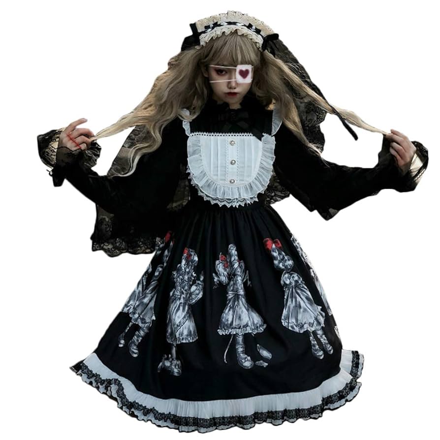 Amazon.co.jp: ワンピース ゴスロリ ゴシック ロリータ 長袖