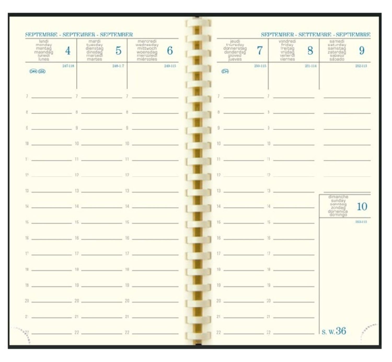 Exacompta - 160847E - SAD 16S Weekly Planner Refill - 9 x 16 cm - September 2023 to December 2024