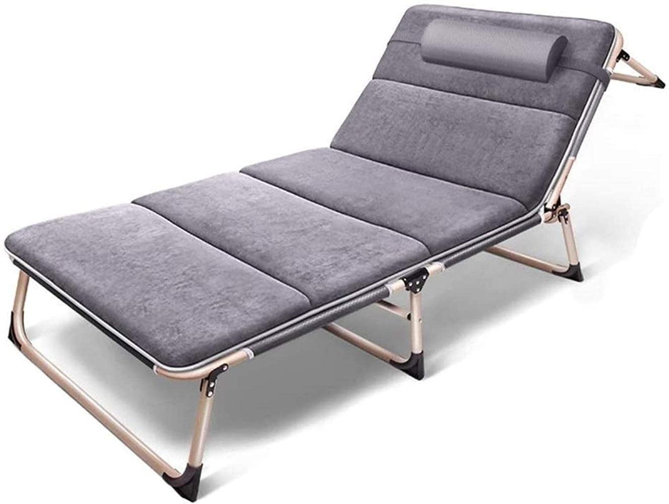 Chaise longue pliante grise 194x68cm pour vos moments de détente au bord de la piscine