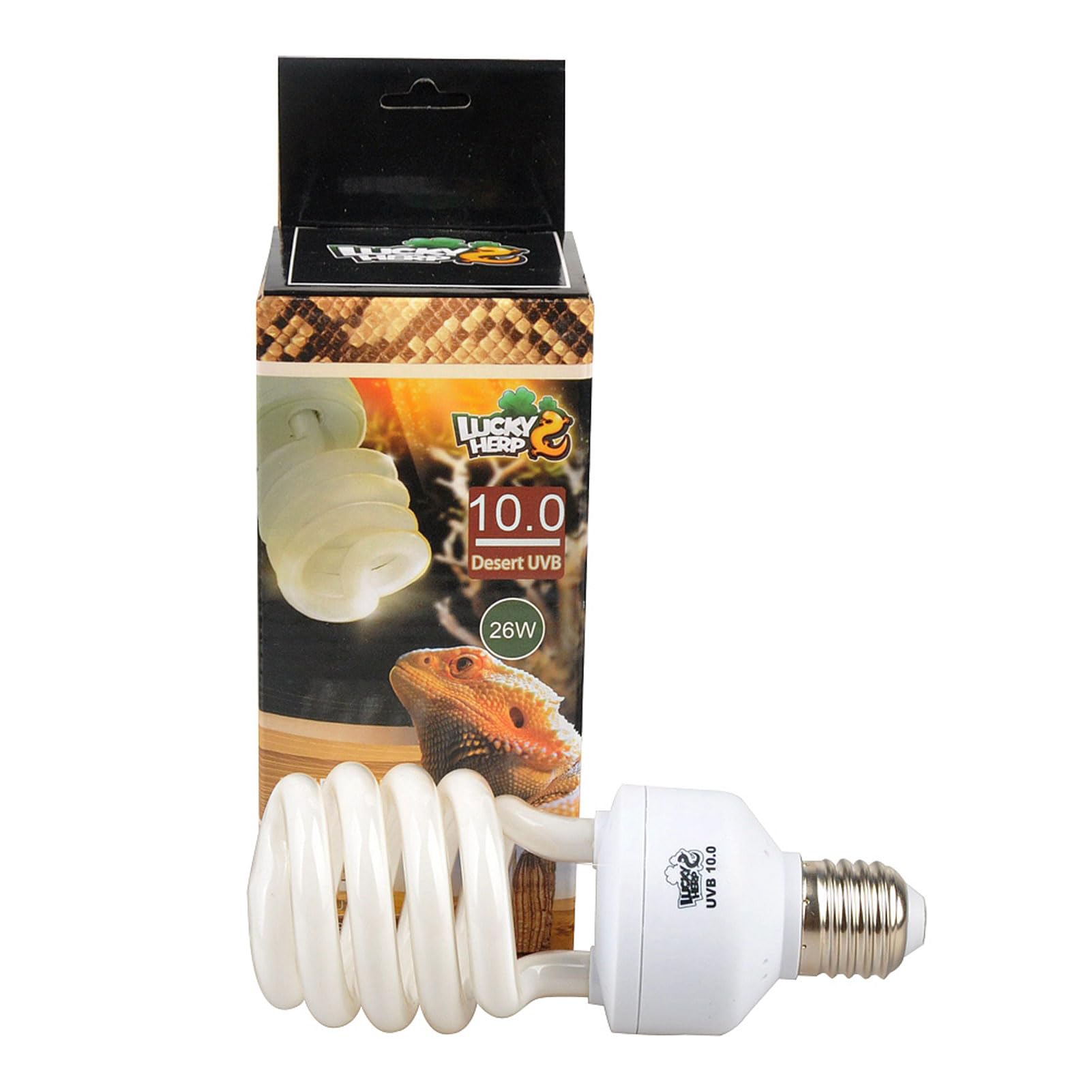 LUCKY HERP 10.0 UVB Fluorescent Desert Terrarium Lamp Bulb,E26,Screw Thread,26 Watts