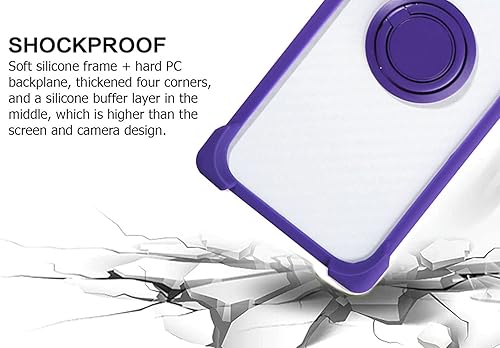 Miniatura 2 de Case Compatible with Celular Kalley Element 5+Plus Phone Case PC backplane + Silicone Soft Frame Cover 360 Metal Ring, Magnetic Car Mount CSKB-ZI