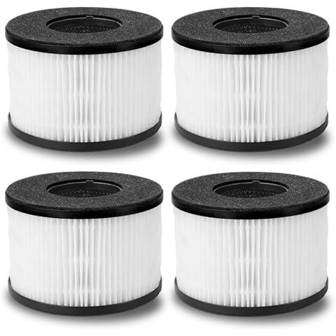 Smilyan BS-03 True HEPA Replacement Filter for PARTU and Slevoo BS03 HEPA Air Purifier, 3-in-1 Filtration System, 4 Pack(Not fit for BS-01) Cover