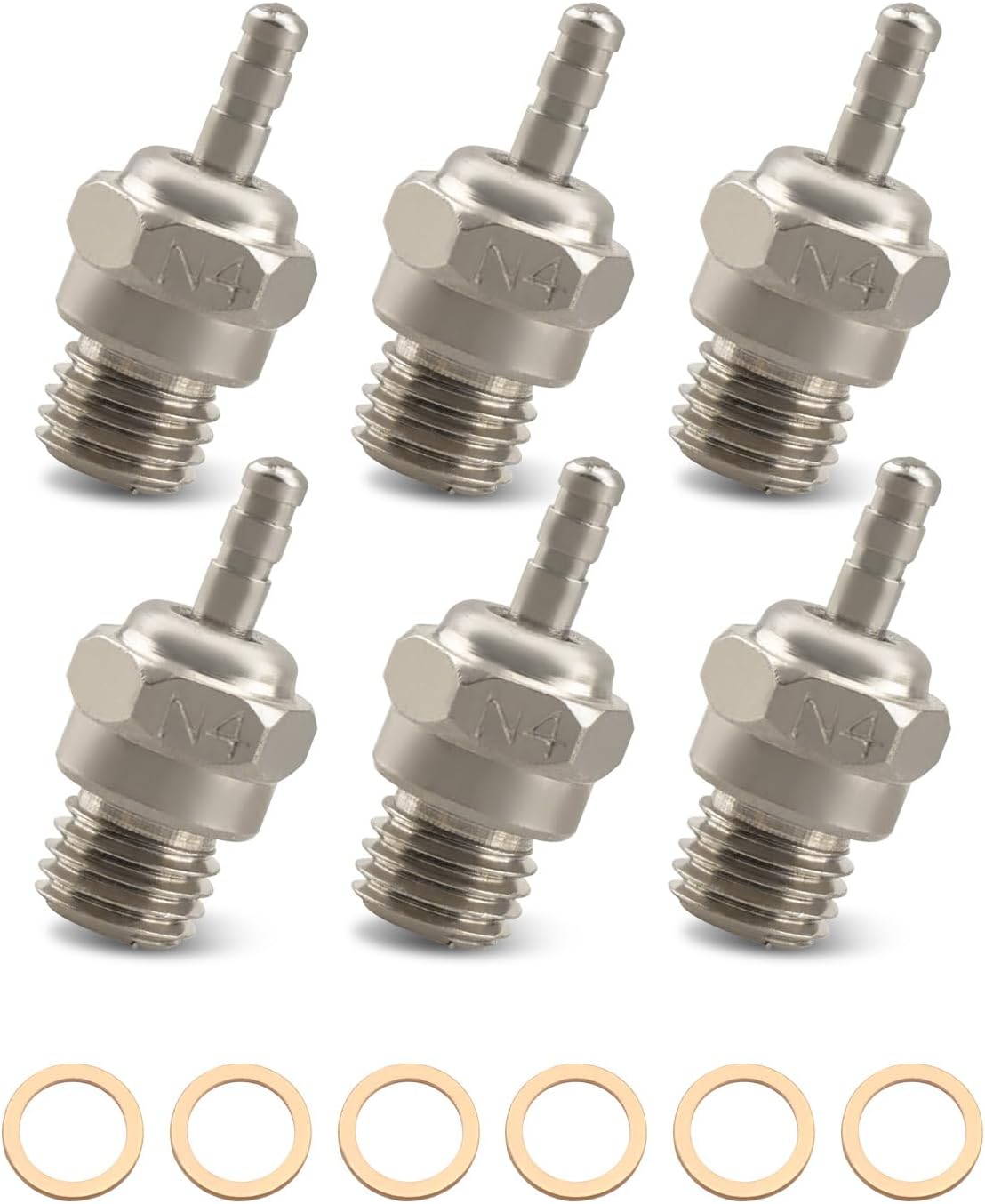N4 Super Duty Medium Glow Plug Fit for HSP Traxxas 70117 3232X 1/8 1/10 T-Maxx 2.5/3.3 RC Car Replace 3232X, 6Pcs
