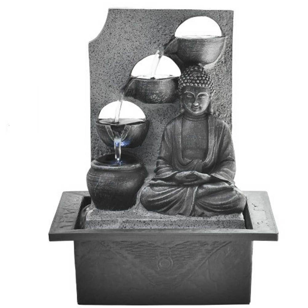 DECORN Tabletop Water Fountain Indoor for Home Office Decor, Resin