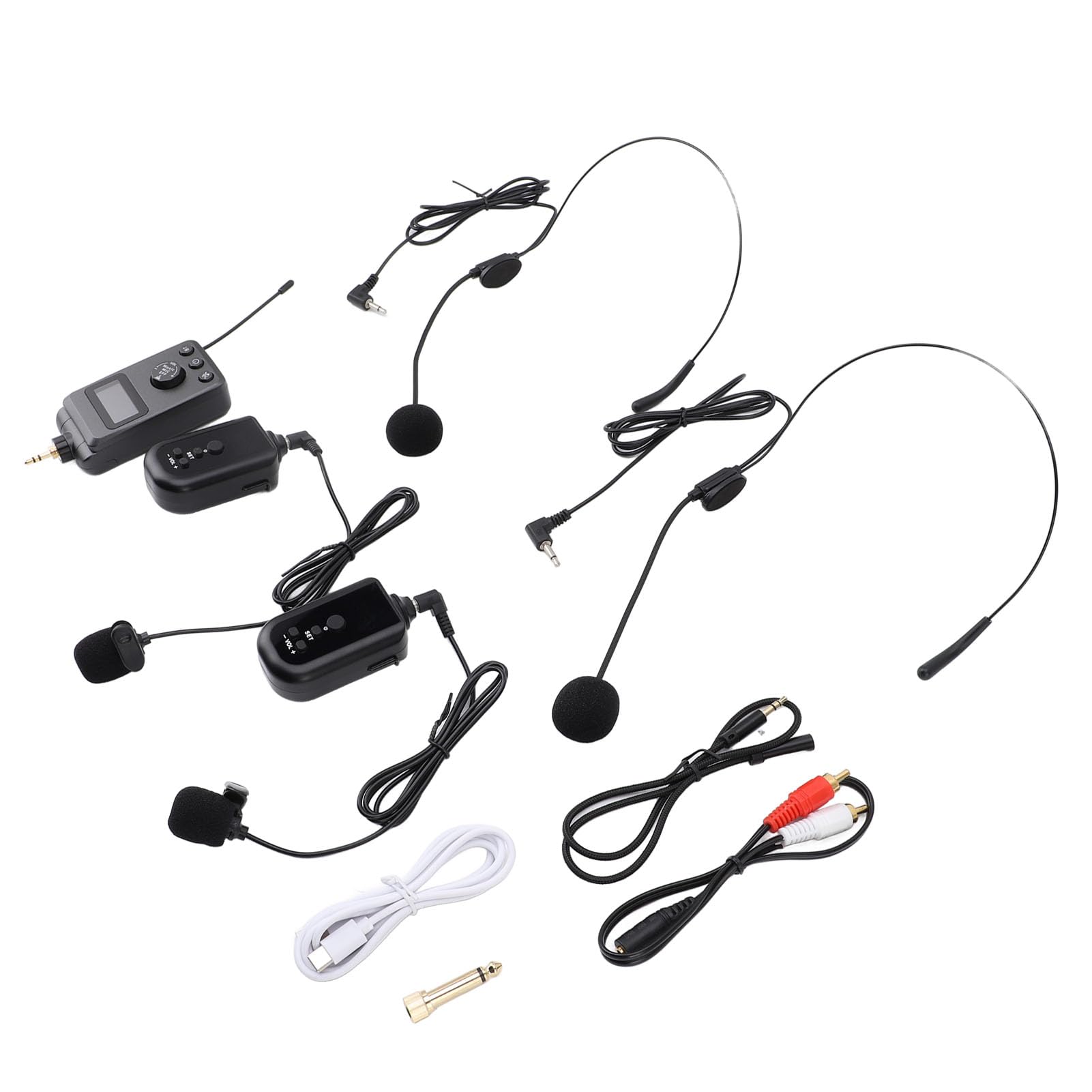 Guida Turistica Wireless con Vocale Transmissio Portatile Wireless Tour Guide Cuffie Lavalier Microfono con Confezione Vita