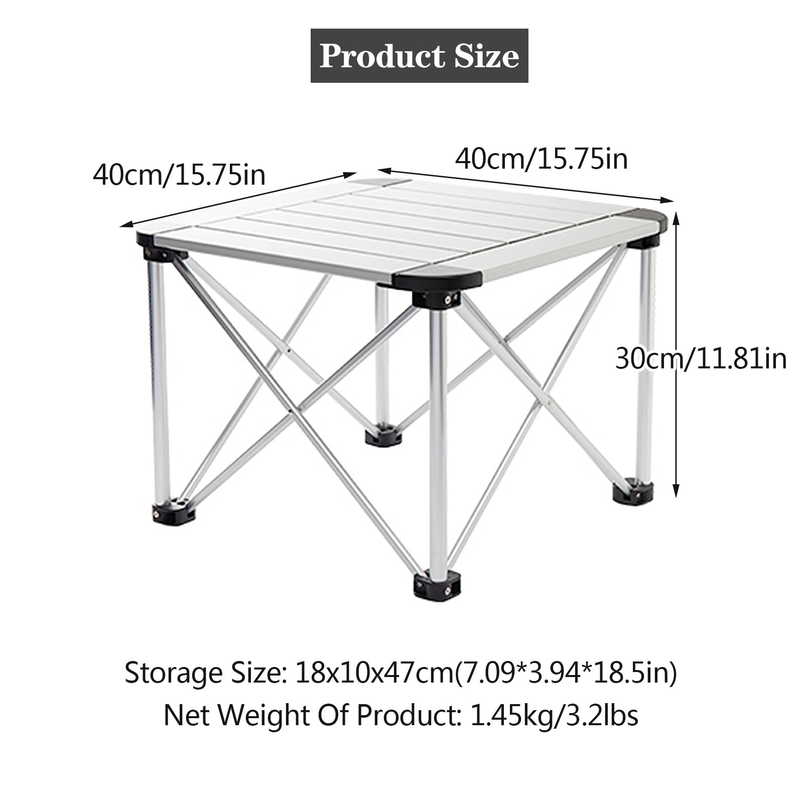 Tragbarer, faltbarer Campingtisch – leichtes Aluminium mit Tragetasche für Outdoor-Aktivitäten, Strand, Garten, Balkon, Partys – ideal für Picknicks und Heckklappe